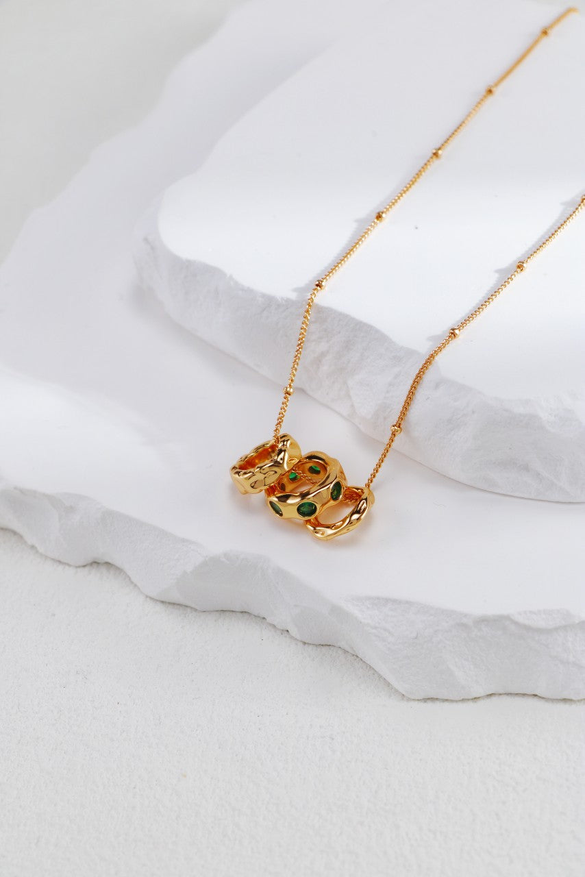 Golden Gem Ring Necklace
