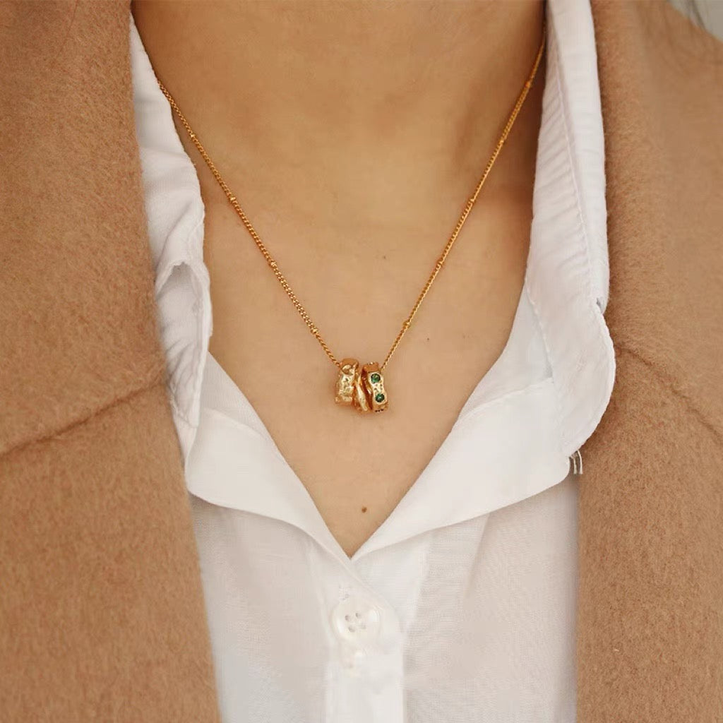 Golden Gem Ring Necklace