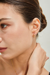 Gold Twist Hoop Earrings