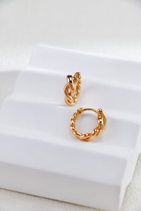 Gold Twist Hoop Earrings