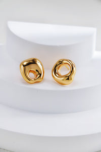 Abstract Gold Stud Earrings