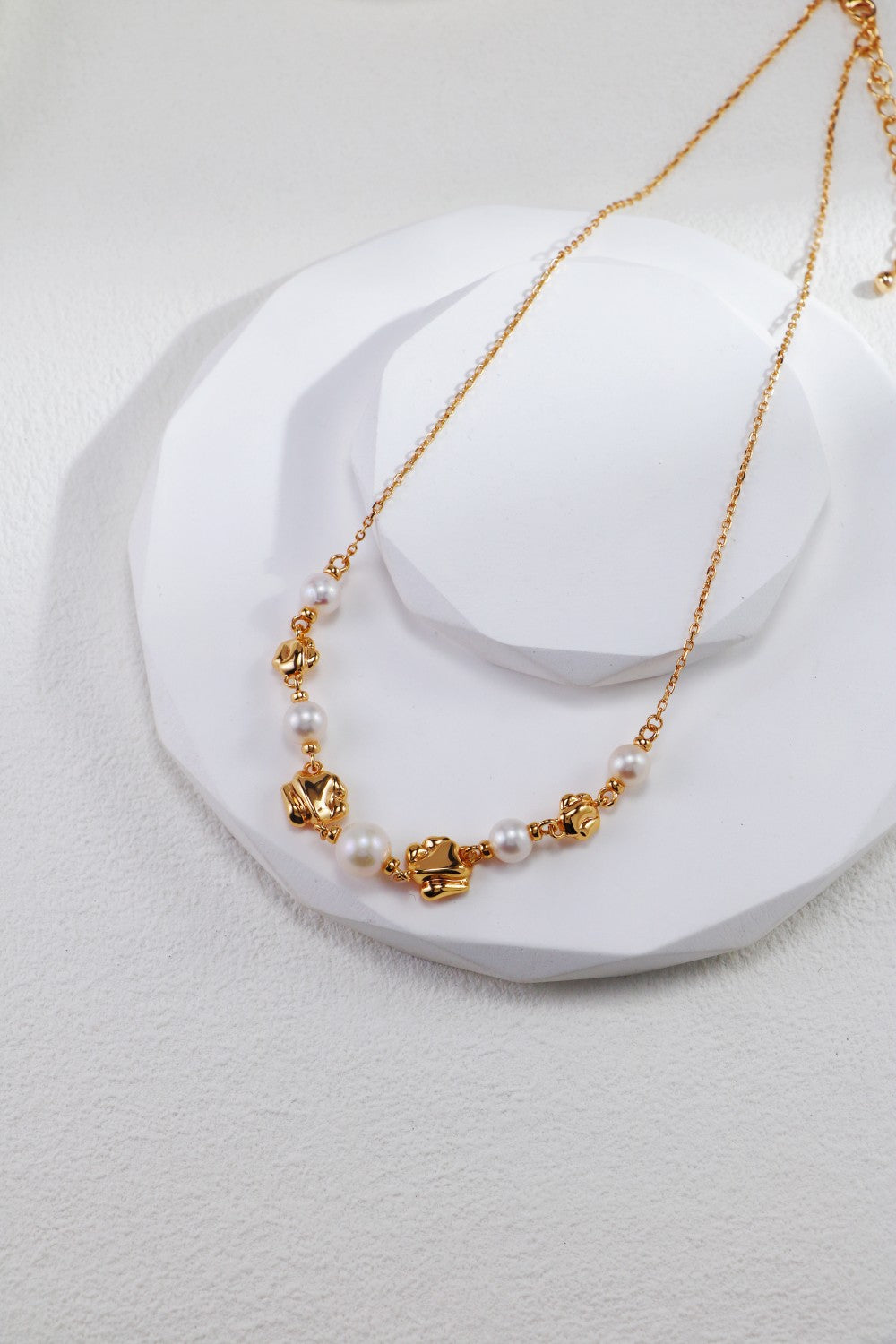 Golden Charm Pearl Necklace