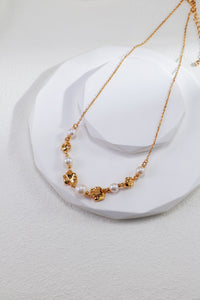 Golden Charm Pearl Necklace