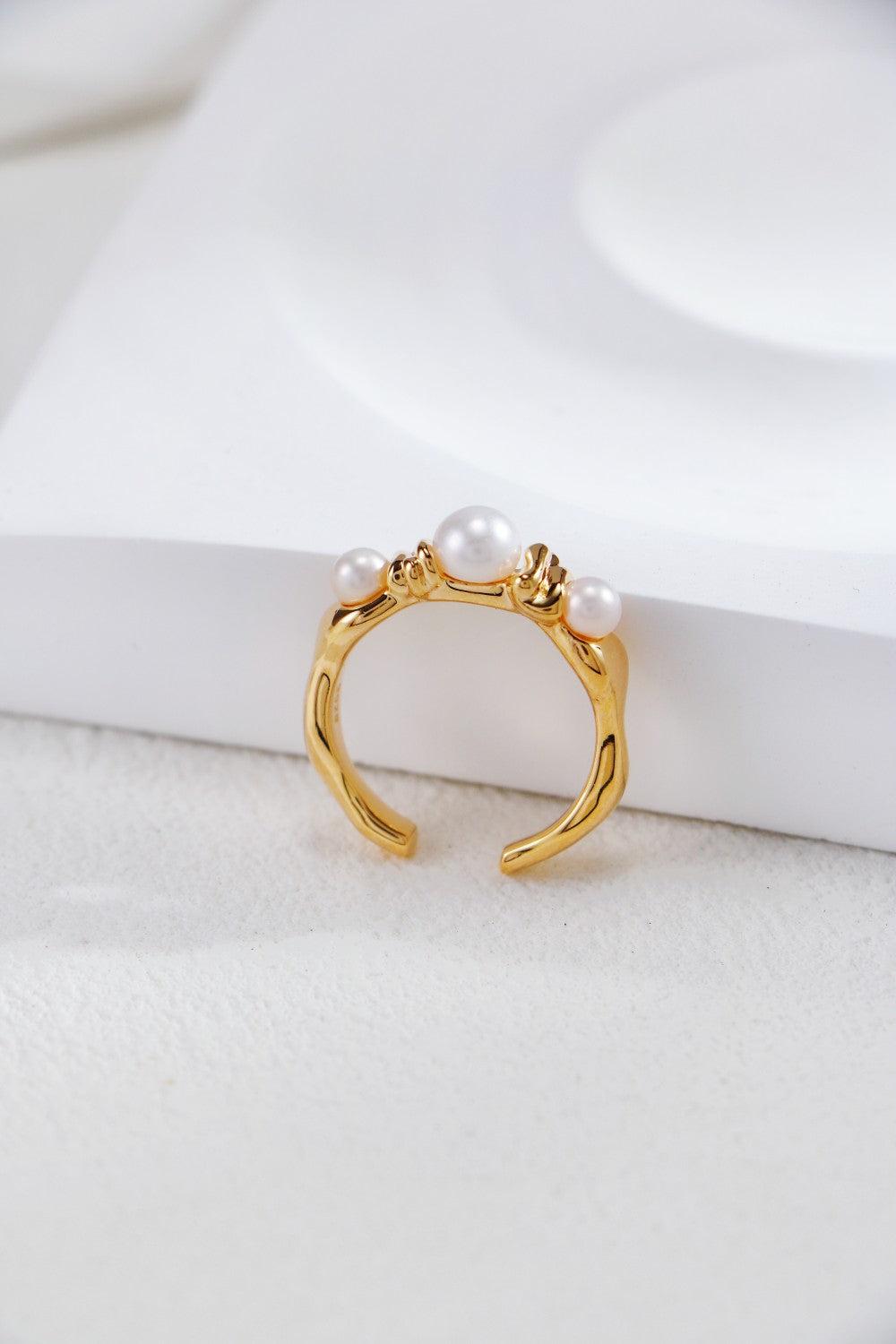 Golden Pearl Trio Ring