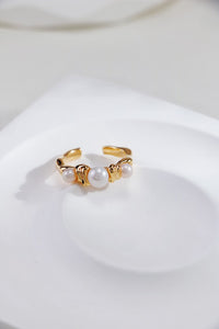 Golden Pearl Trio Ring