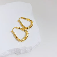 Golden Twist Hoop Earrings