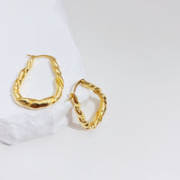 Golden Twist Hoop Earrings