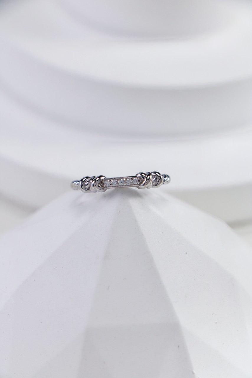 Spiral Charm Crystal Ring