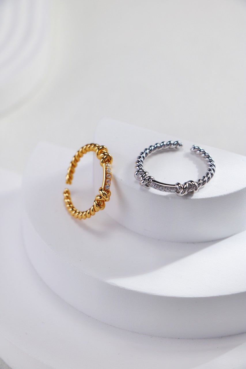 Spiral Charm Crystal Ring