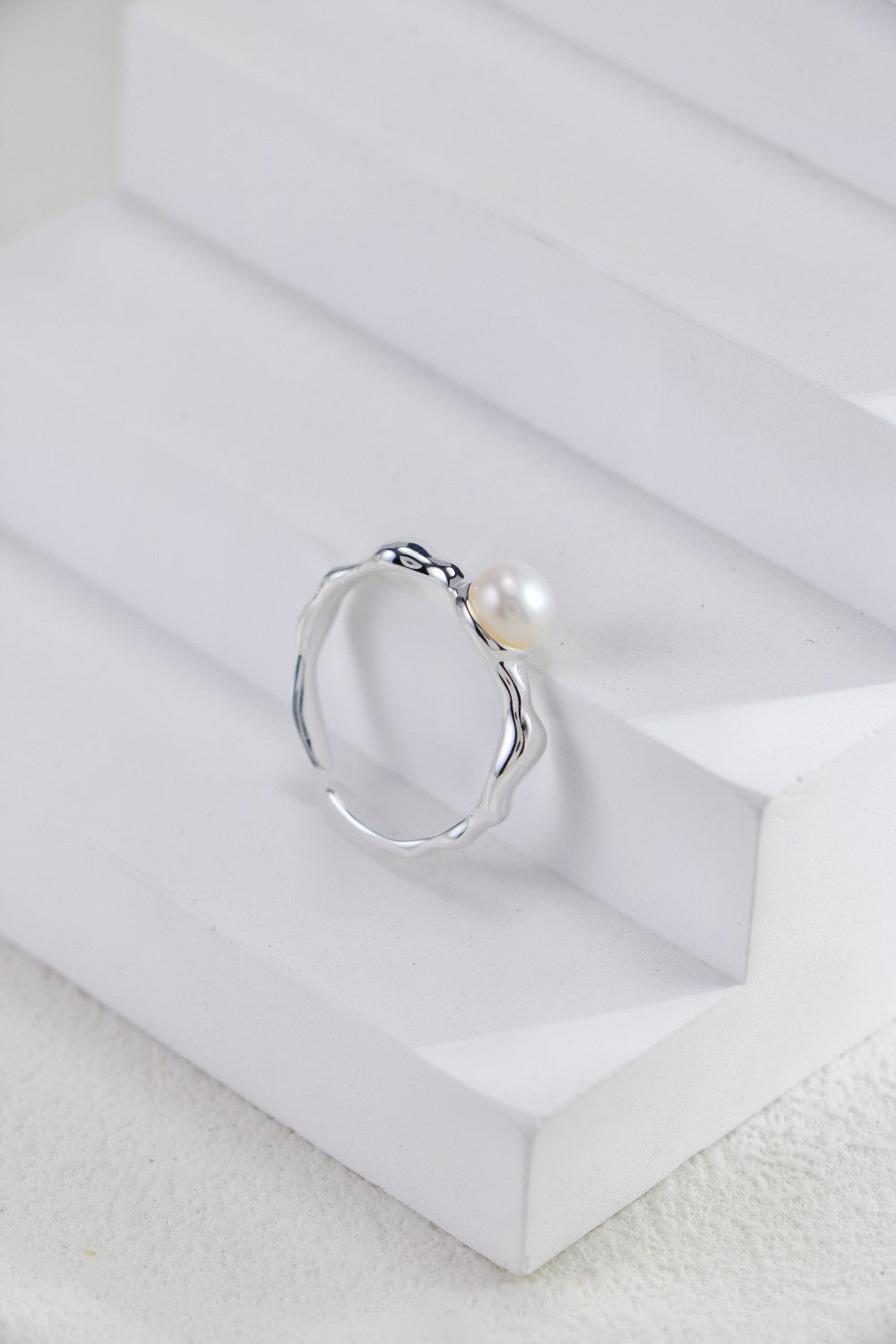 Pearl Ripple Silver Ring