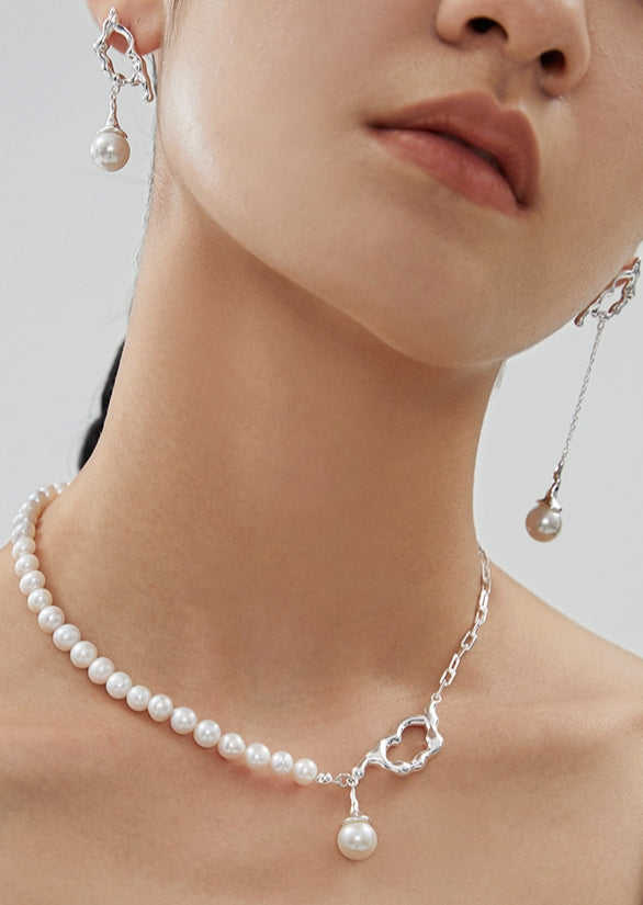 Ethereal Orbit Pearl Necklace