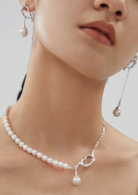 Ethereal Orbit Pearl Necklace