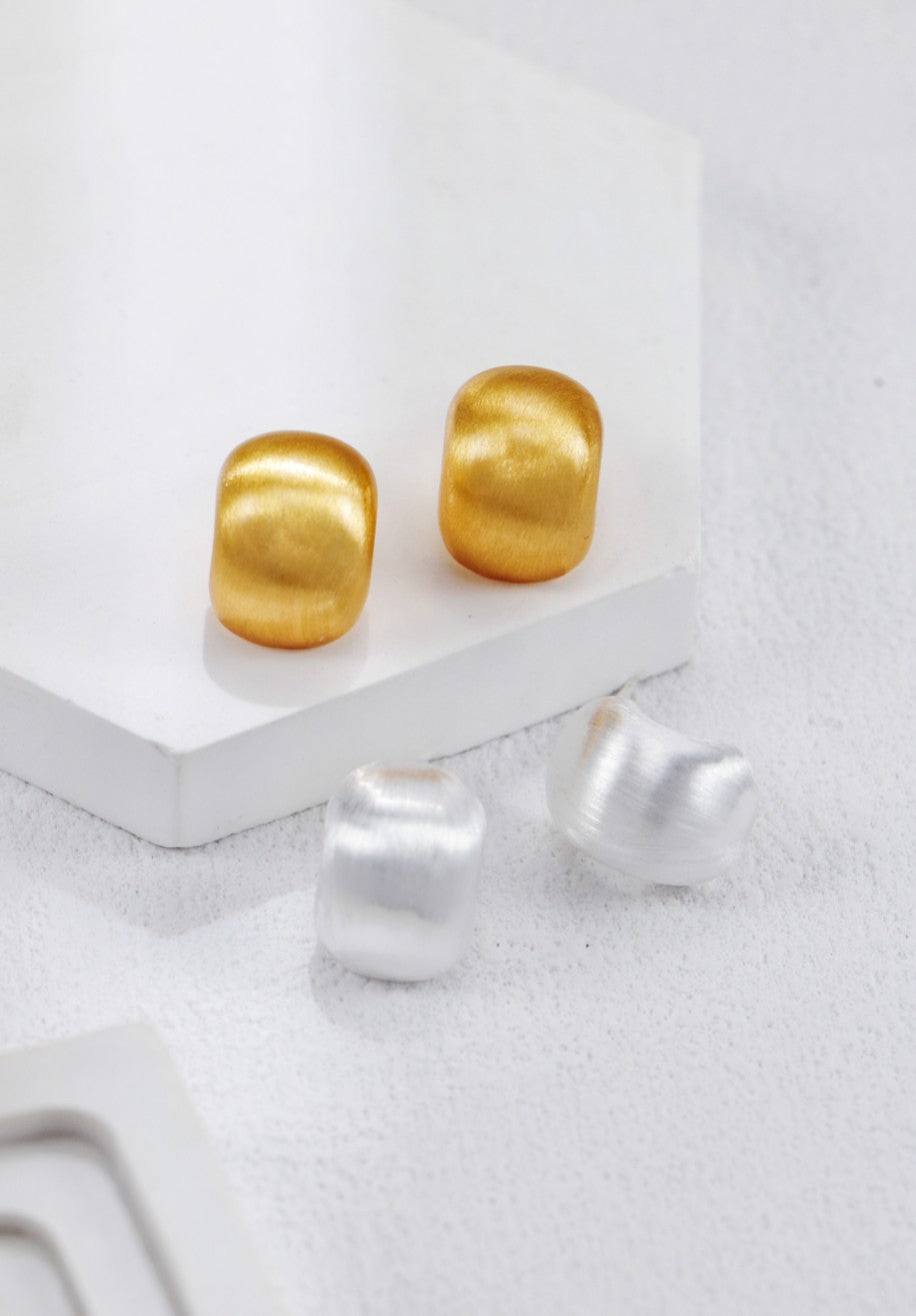 Golden Glow Pebble Earrings
