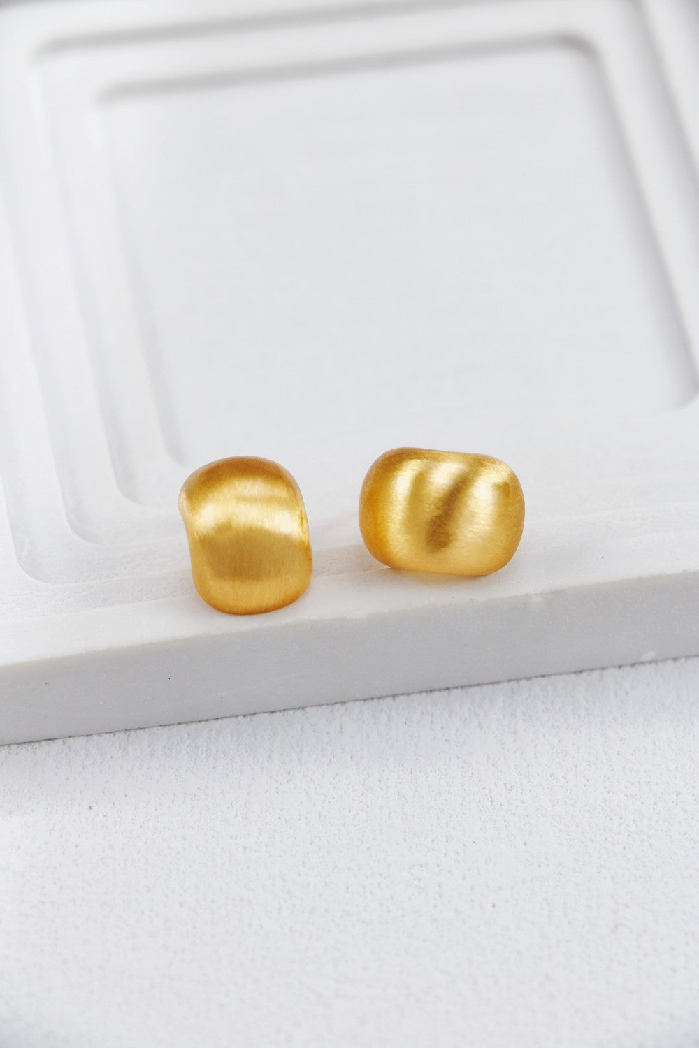 Golden Glow Pebble Earrings