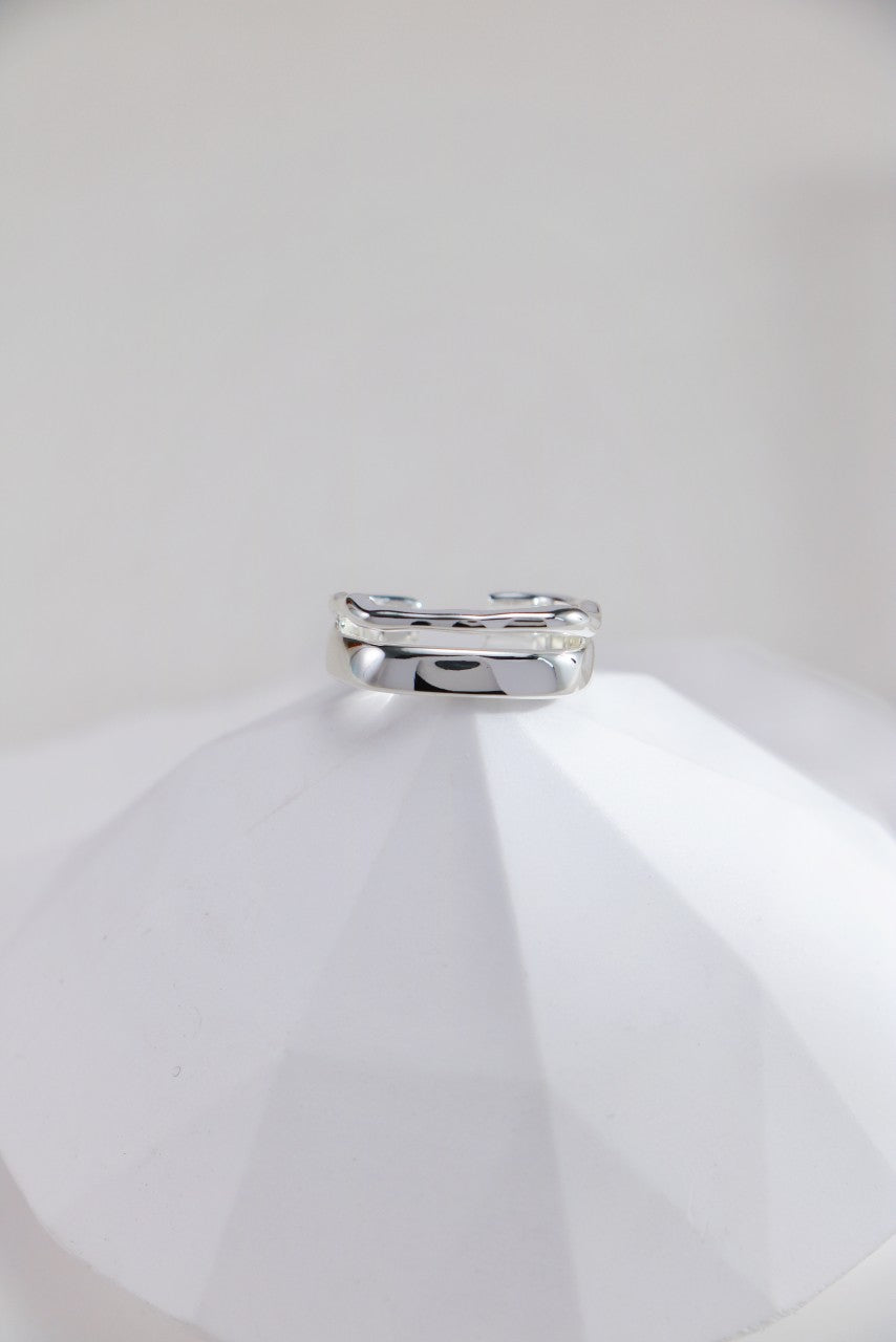 Silver Wave Stacked Ring