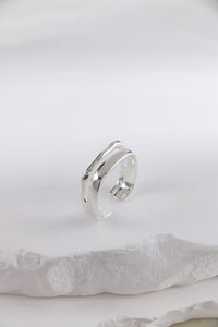 Silver Wave Stacked Ring