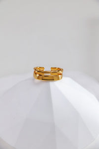 Golden Wave Stacked Ring