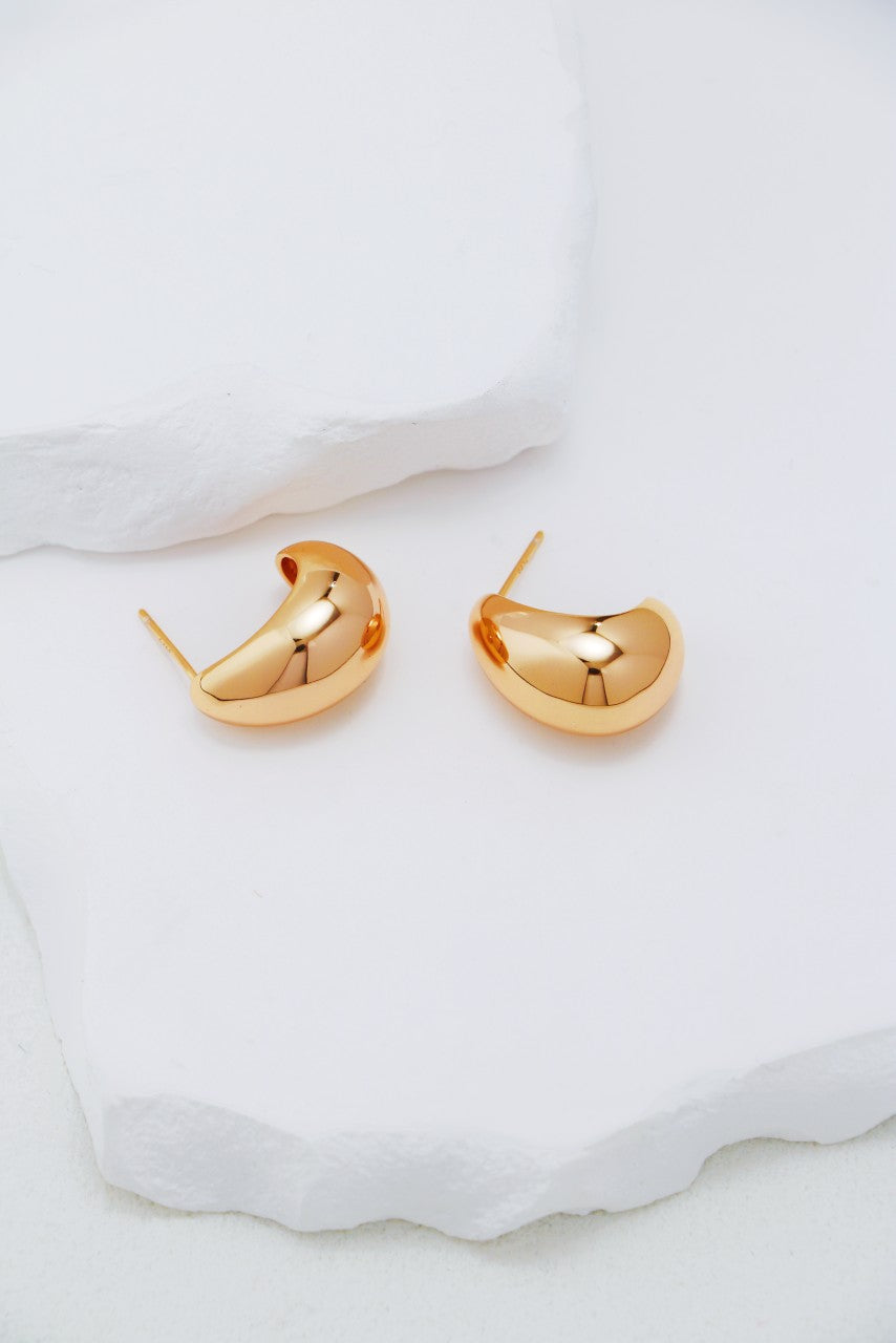 Golden Crescent Hoop Earrings