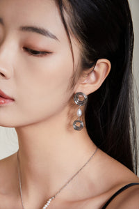 Interwoven Elegance Pearl Drop Earrings