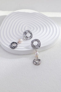 Interwoven Elegance Pearl Drop Earrings