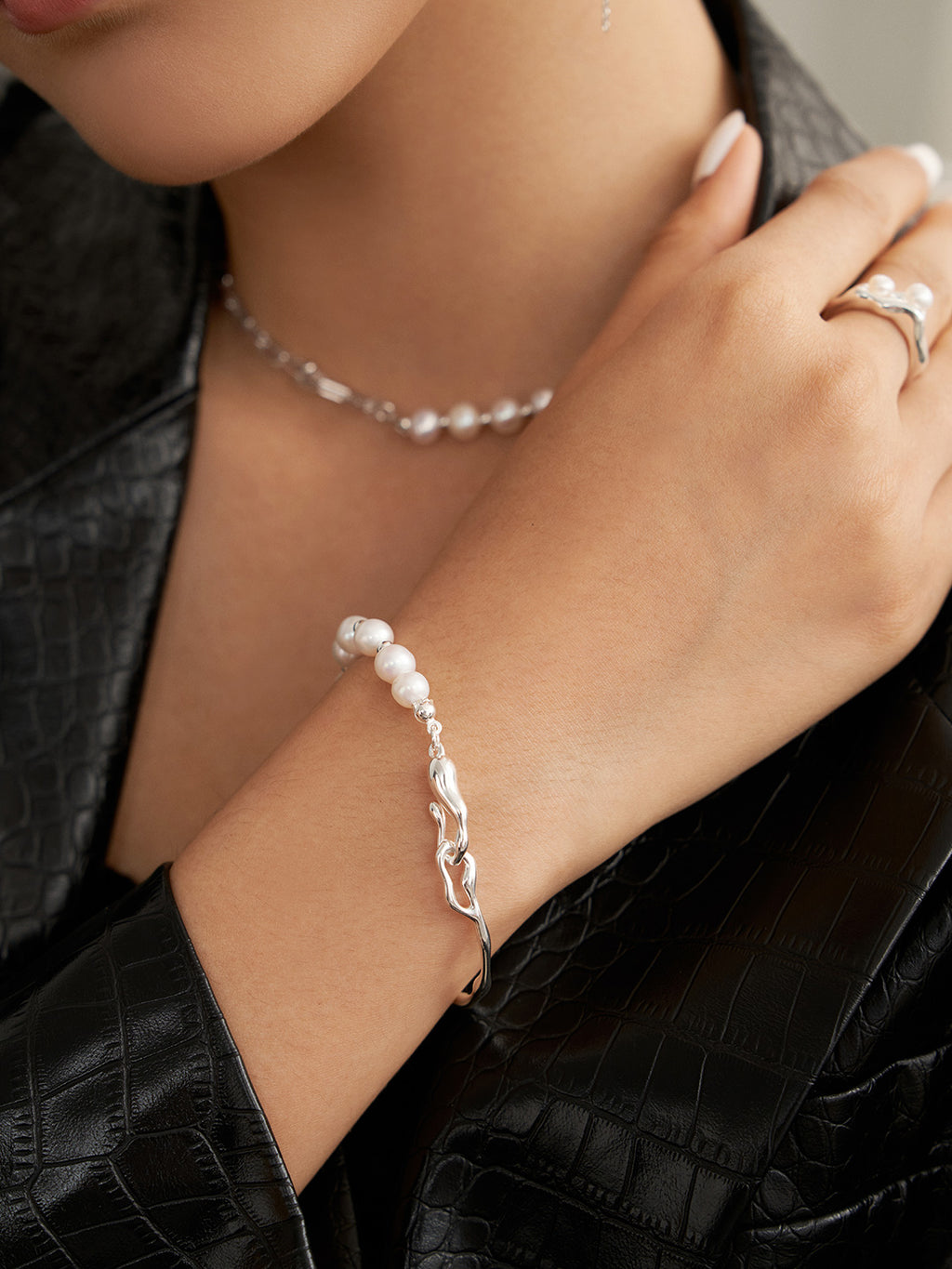 Bamboo pearl bracelet
