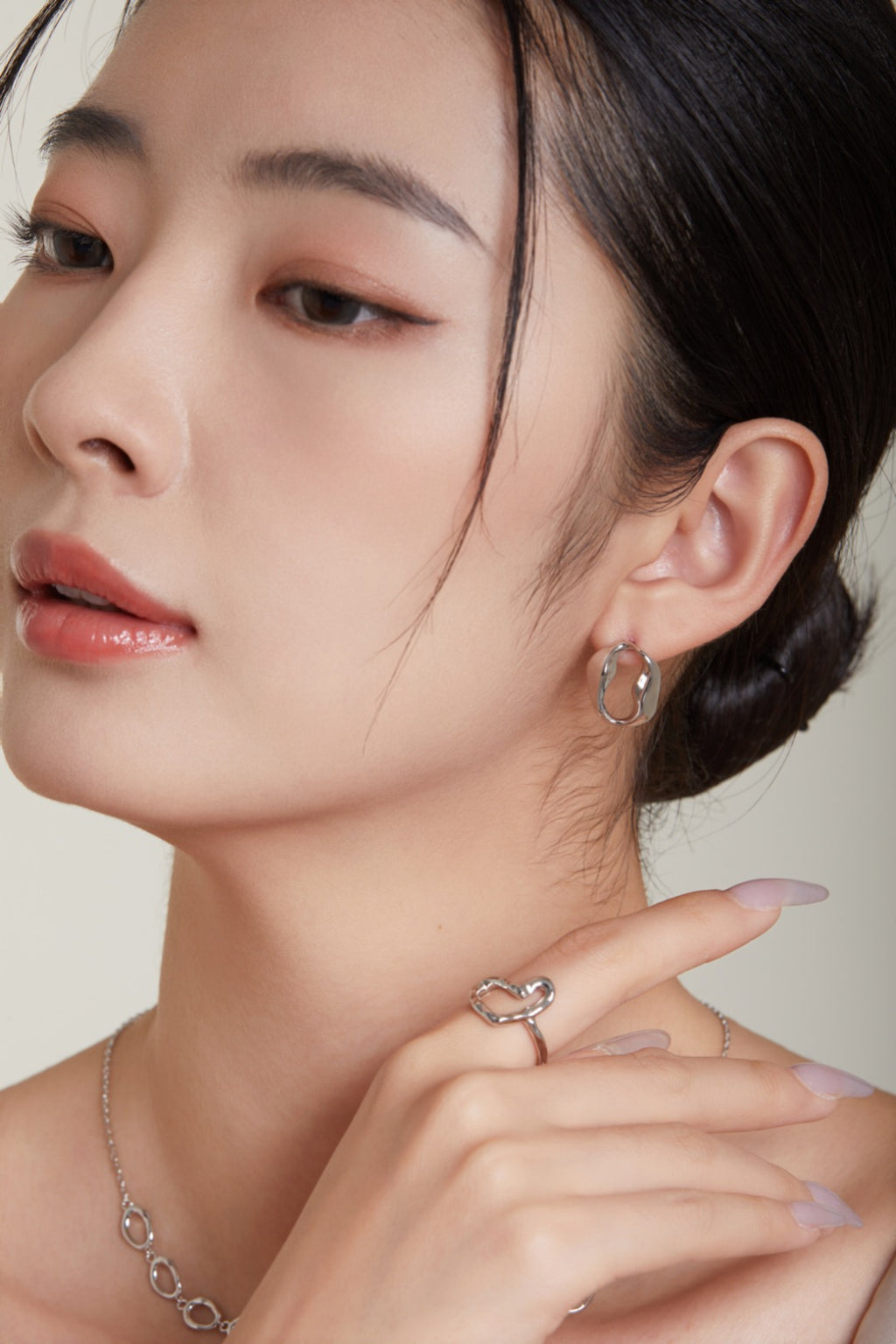 Fluid Silver Hoops