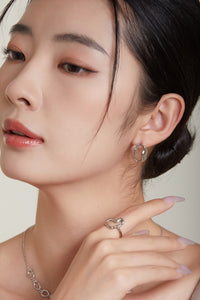 Fluid Silver Hoops