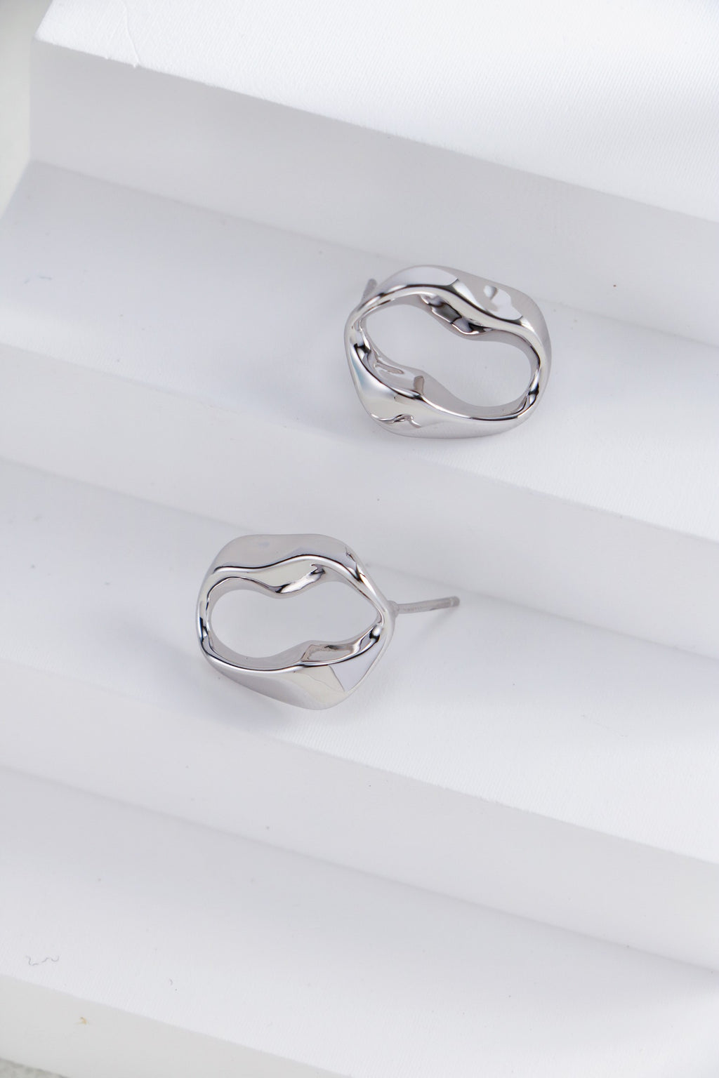 Fluid Silver Hoops