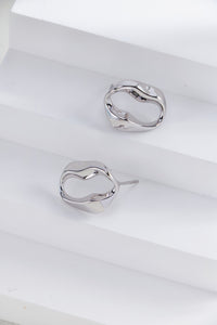 Fluid Silver Hoops