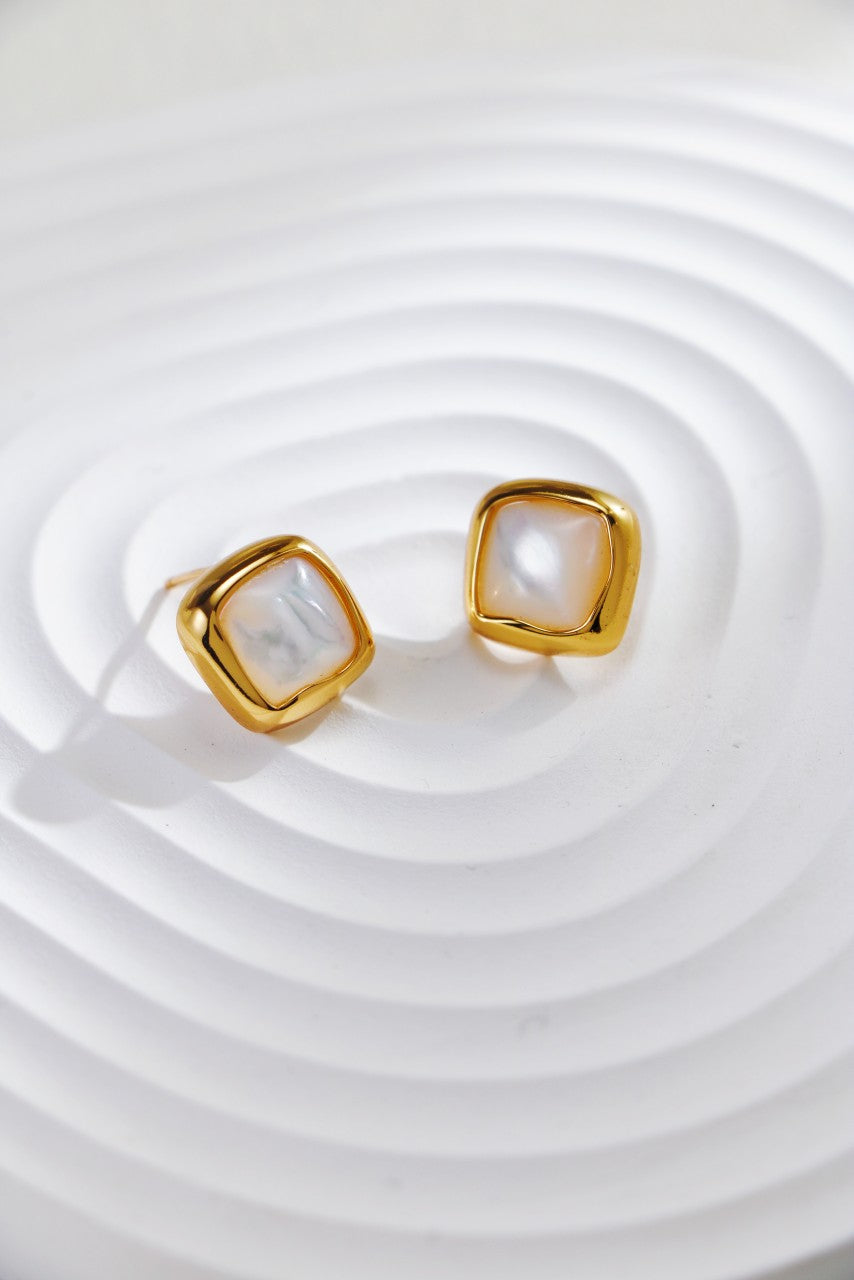Golden Glow Pearl Studs