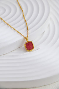Rubric Stone Pendant Necklace