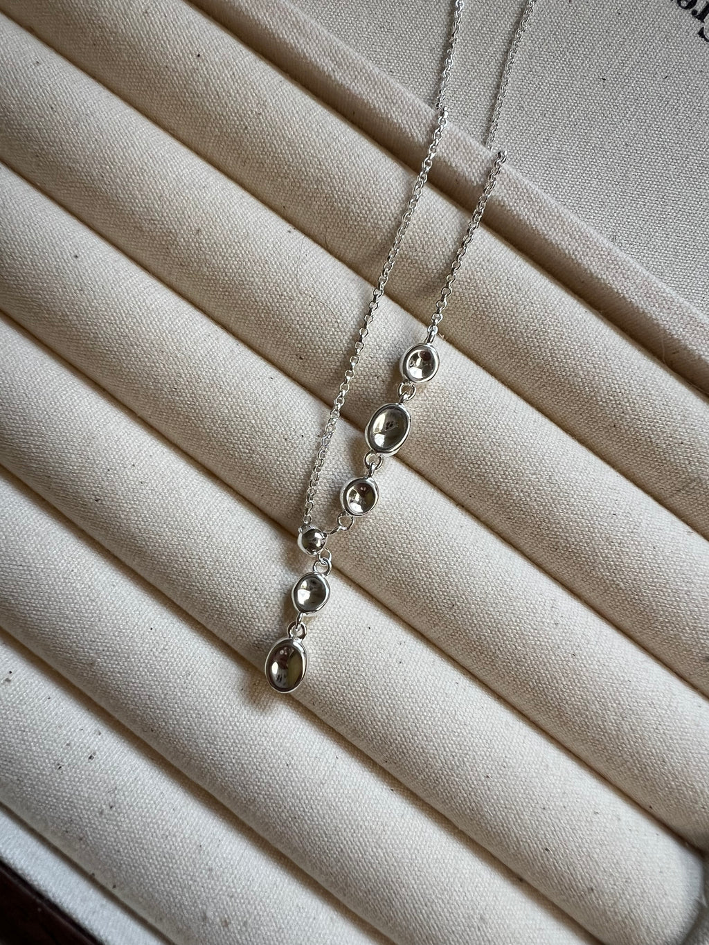 Liquid Silver Droplet Necklace