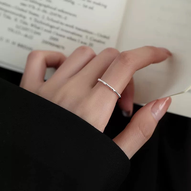 Minimalist Bamboo-Inspired Ring