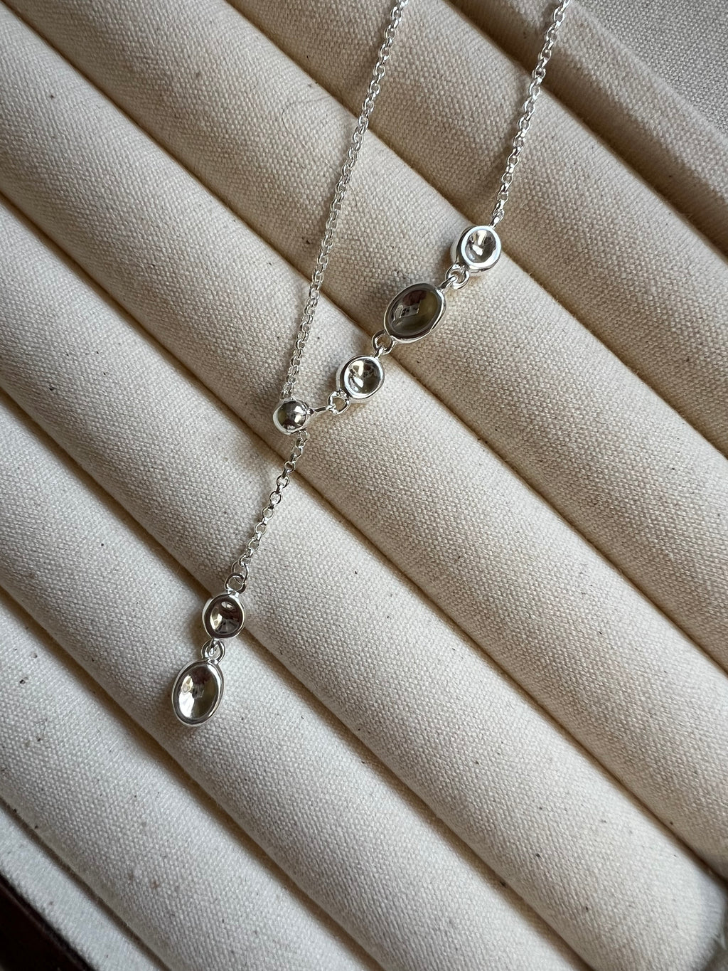 Liquid Silver Droplet Necklace