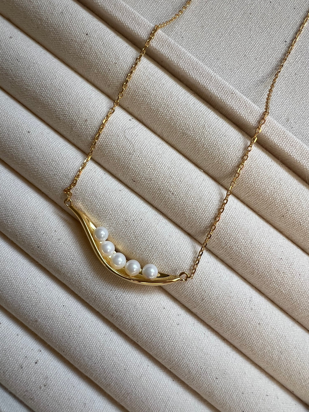 Golden Pod Pearl Necklace