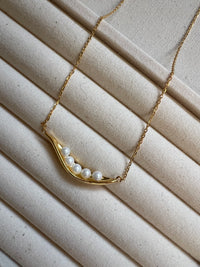 Golden Pod Pearl Necklace
