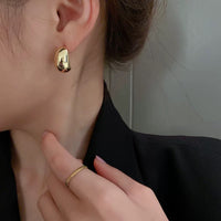 Golden Crescent Hoop Earrings