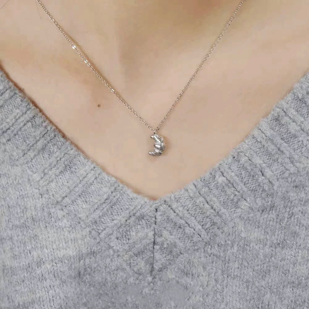 Crescent Croissant Pendant Necklace