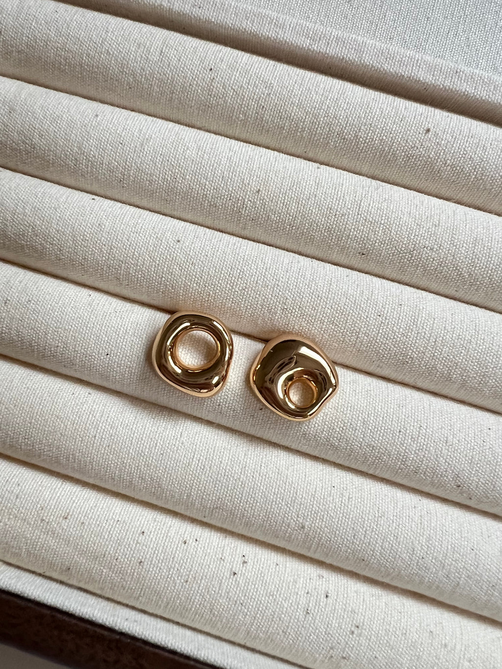 Abstract Gold Stud Earrings