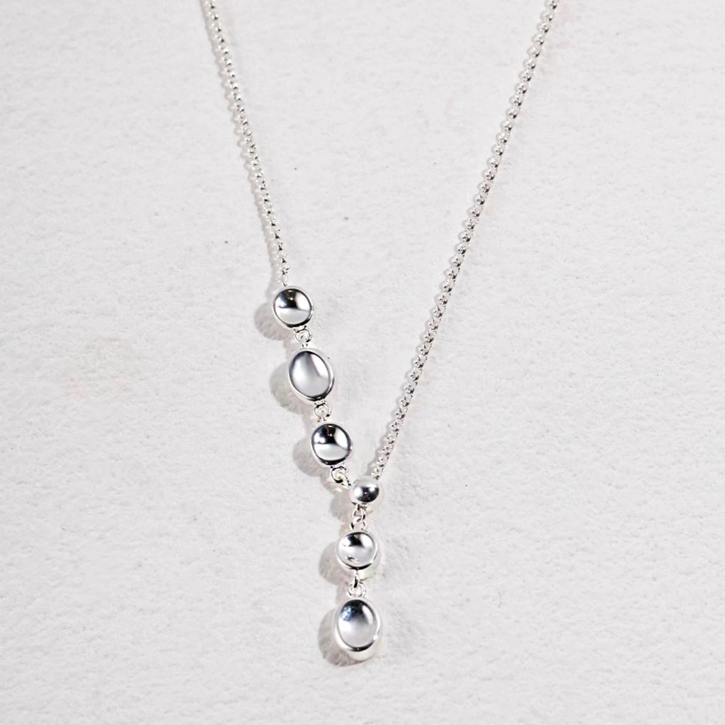 Liquid Silver Droplet Necklace