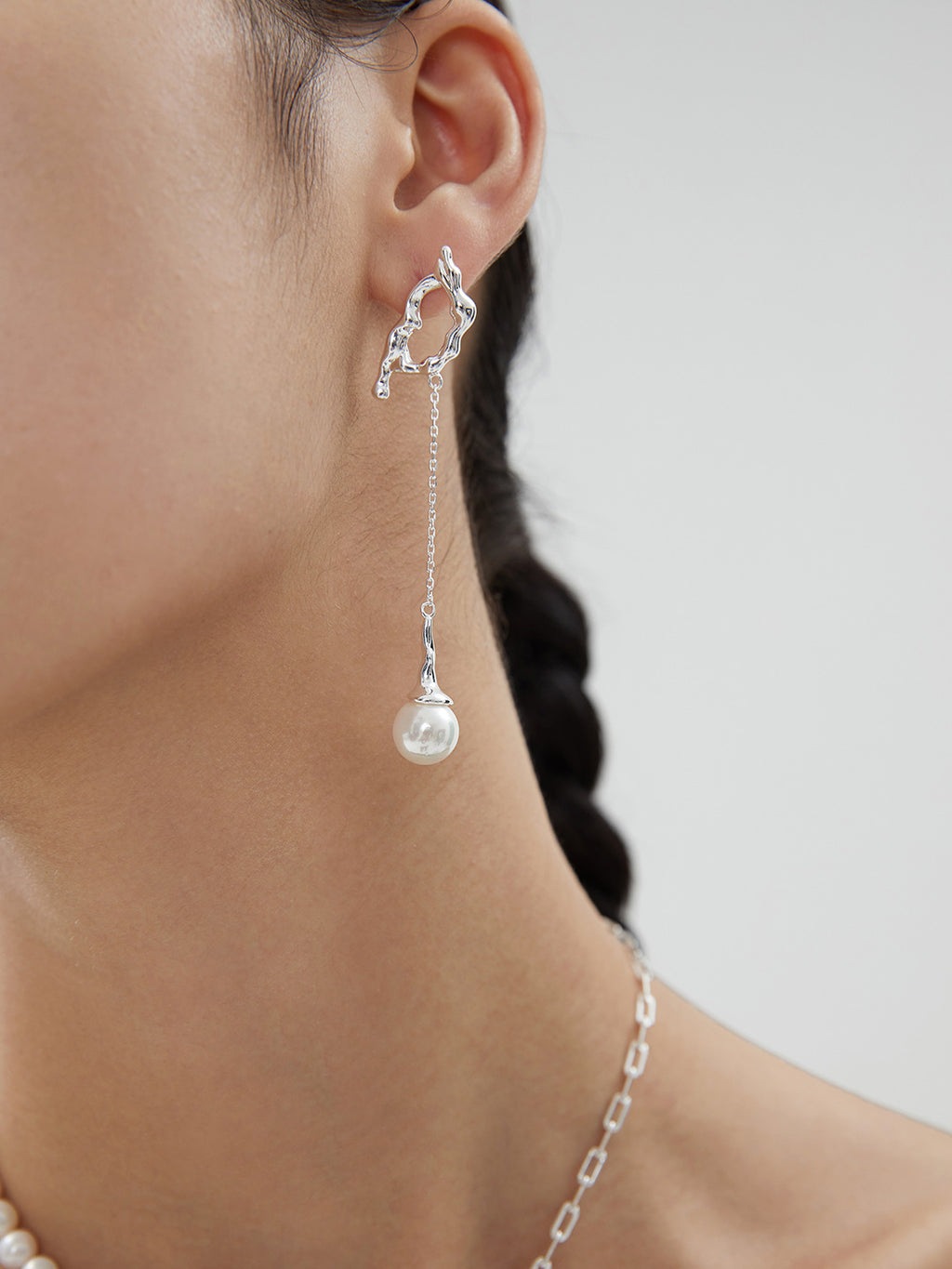 Lunar Drop Pearl Earrings